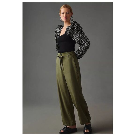 Anthropologie Ruffle Sleeve Sweater Top Womens Sz L Black Floral Long Sleeve - Picture 3 of 12